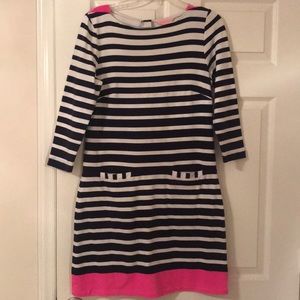 Lilly pulitzer navy and white stripe shift dress M
